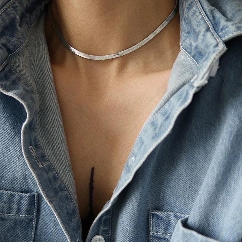 Ig Style Minimalist Solid Color Titanium Steel Plating Layered Necklaces Necklace