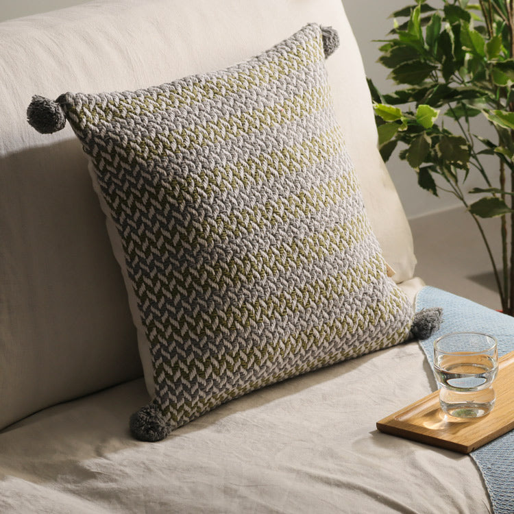 Herringbone Textured Cushion Cover - Grey