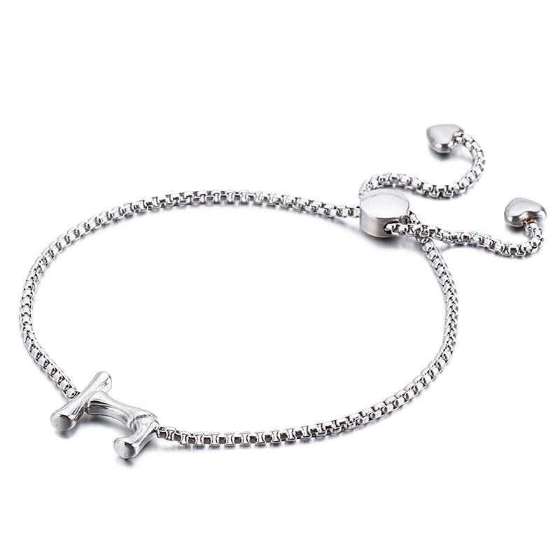 Casual Minimalist Letter Heart Shape Stainless Steel 18K Gold Plated Bracelets In Bulk