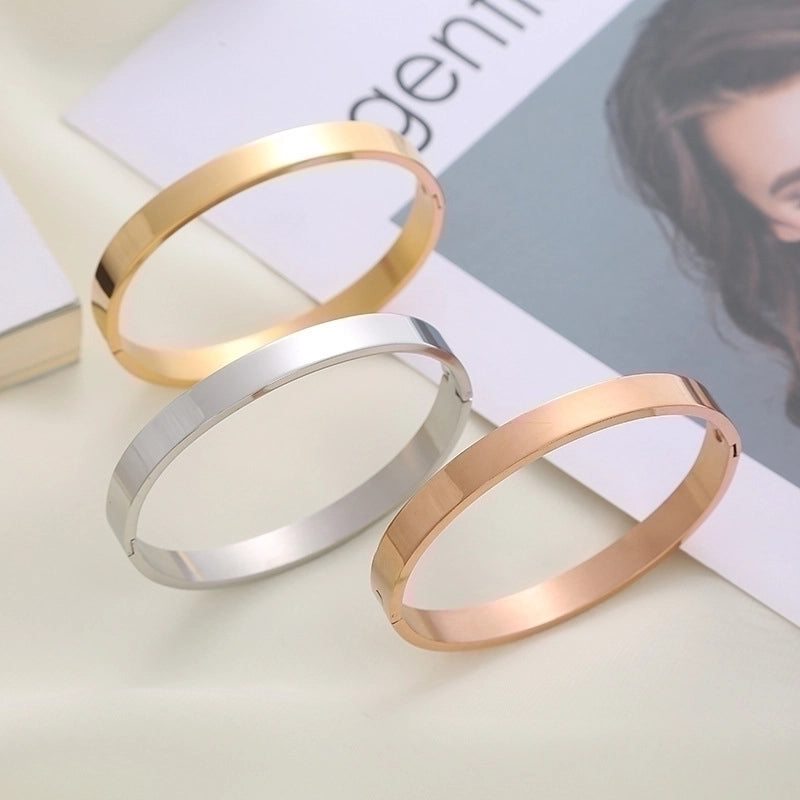 Basic Solid Color Stainless Steel Bangle