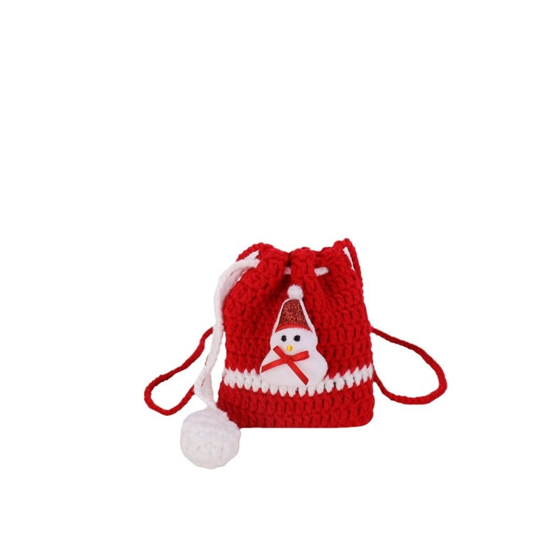 Women's Mini Yarn Color Block Vintage Style Classic Style Bucket String Bucket Bag