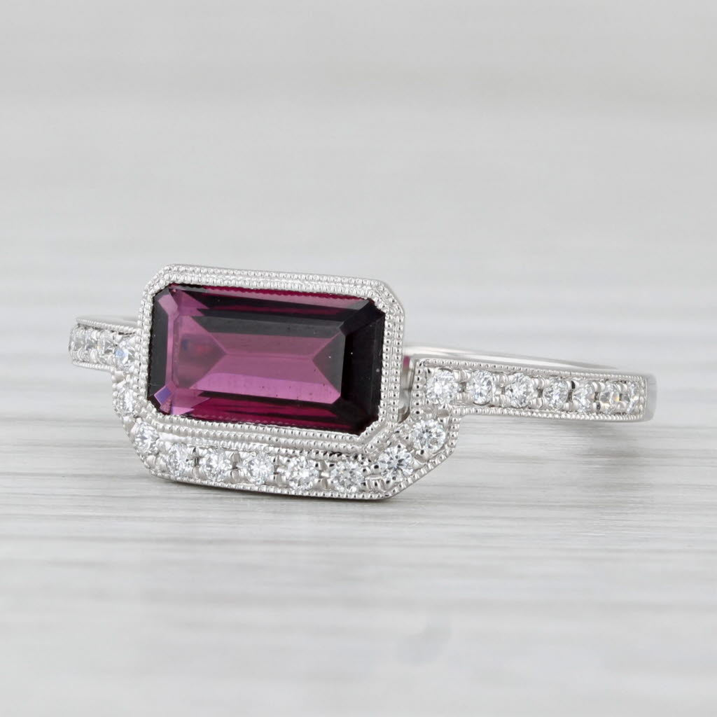 New 2.01ctw Rhodolite Garnet Diamond Ring 950 Platinum Size 6.75