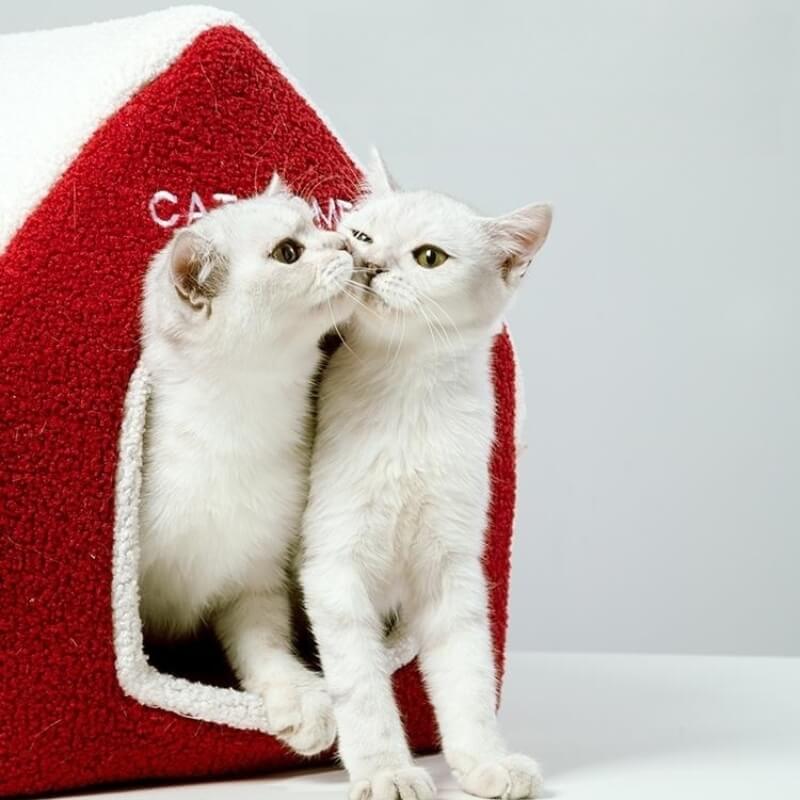 Snowy House Cat Villa Warm Semi-enclosed Cat Cave