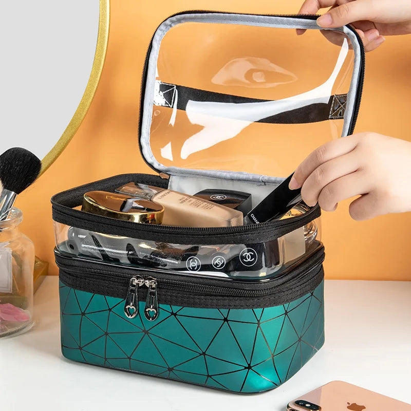 DUAL LAYER CLEAR MAKEUP BAG