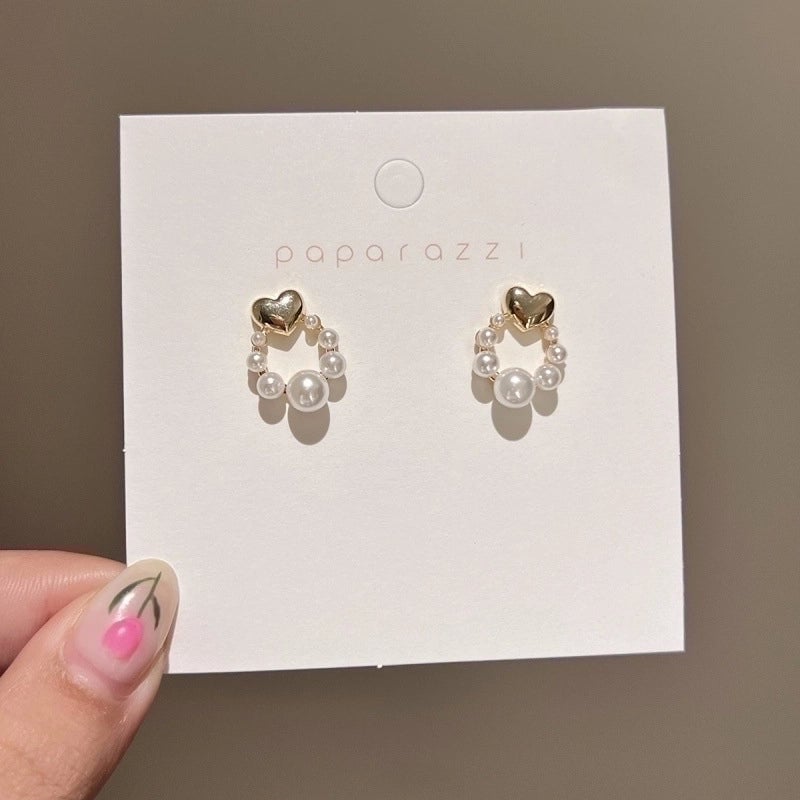 Fashion Geometric Alloy Plating Artificial Pearls Women's Earrings 1 Pair