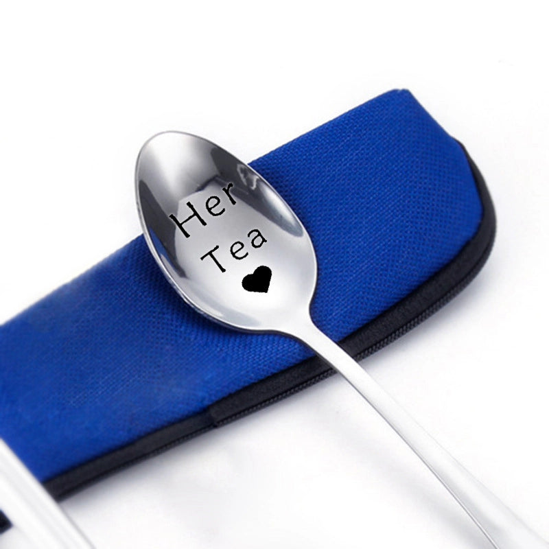 Fashion Letter Stainless Steel Spoon