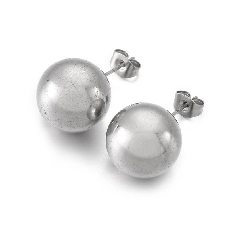 1 Pair Minimalist Round Plating Stainless Steel 18K Gold Plated Ear Studs