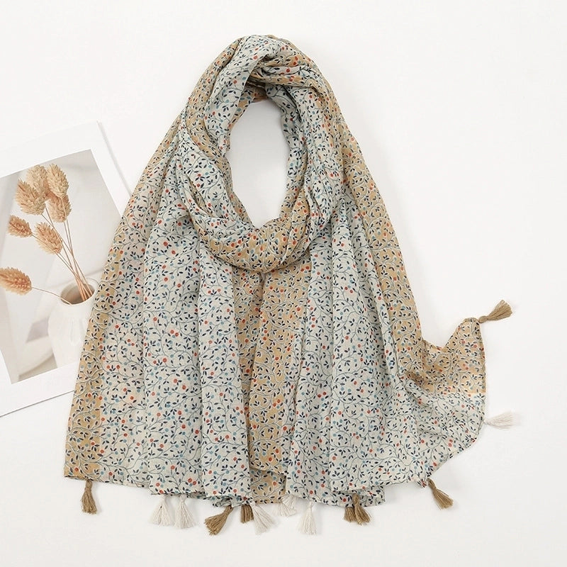 Women'S Bohemian Geometric Cotton And Linen Scarf