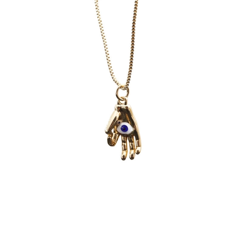 Retro Copper Gold  Plated Palm Necklace