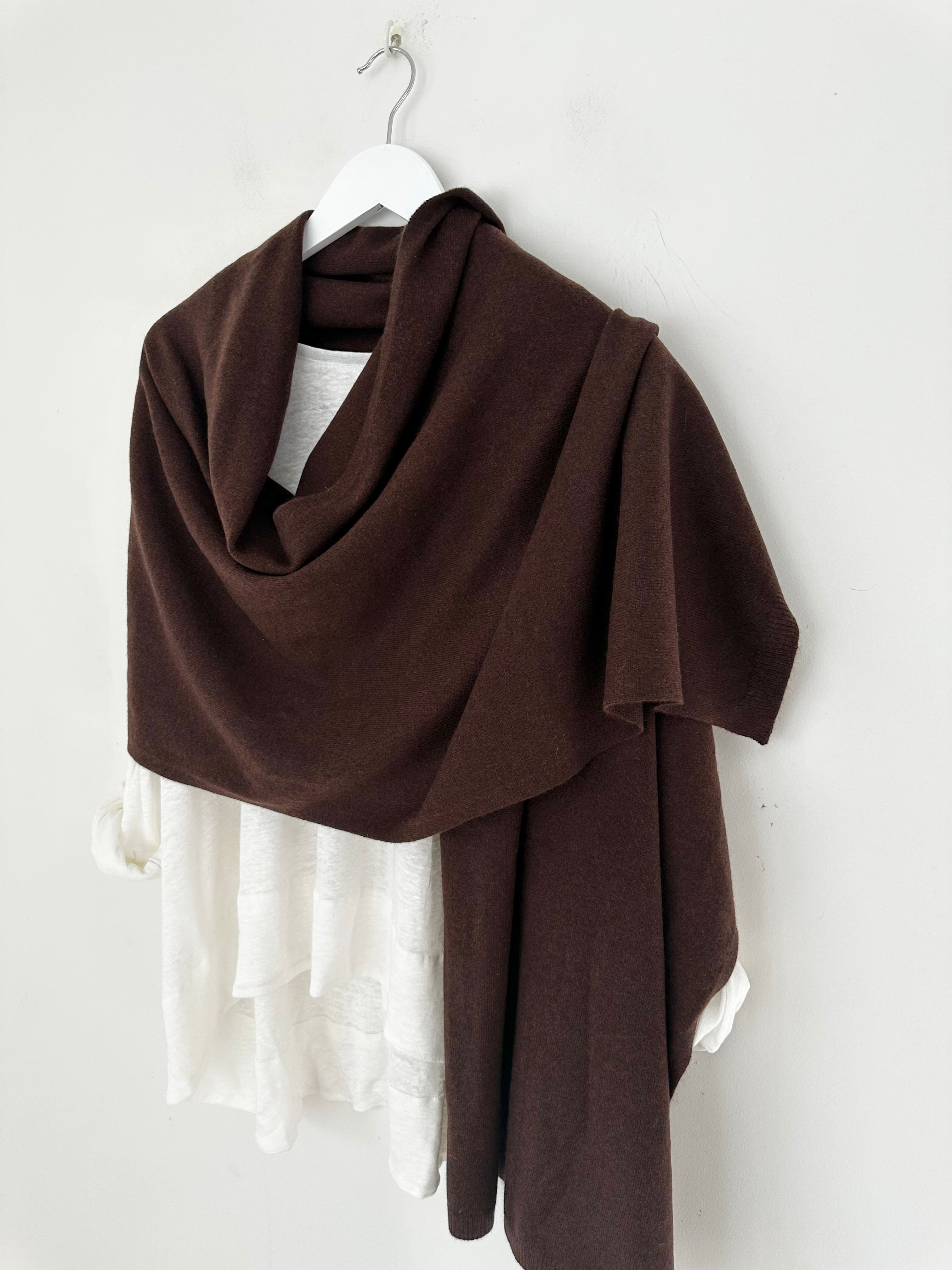large cashmere scarf-chocolate