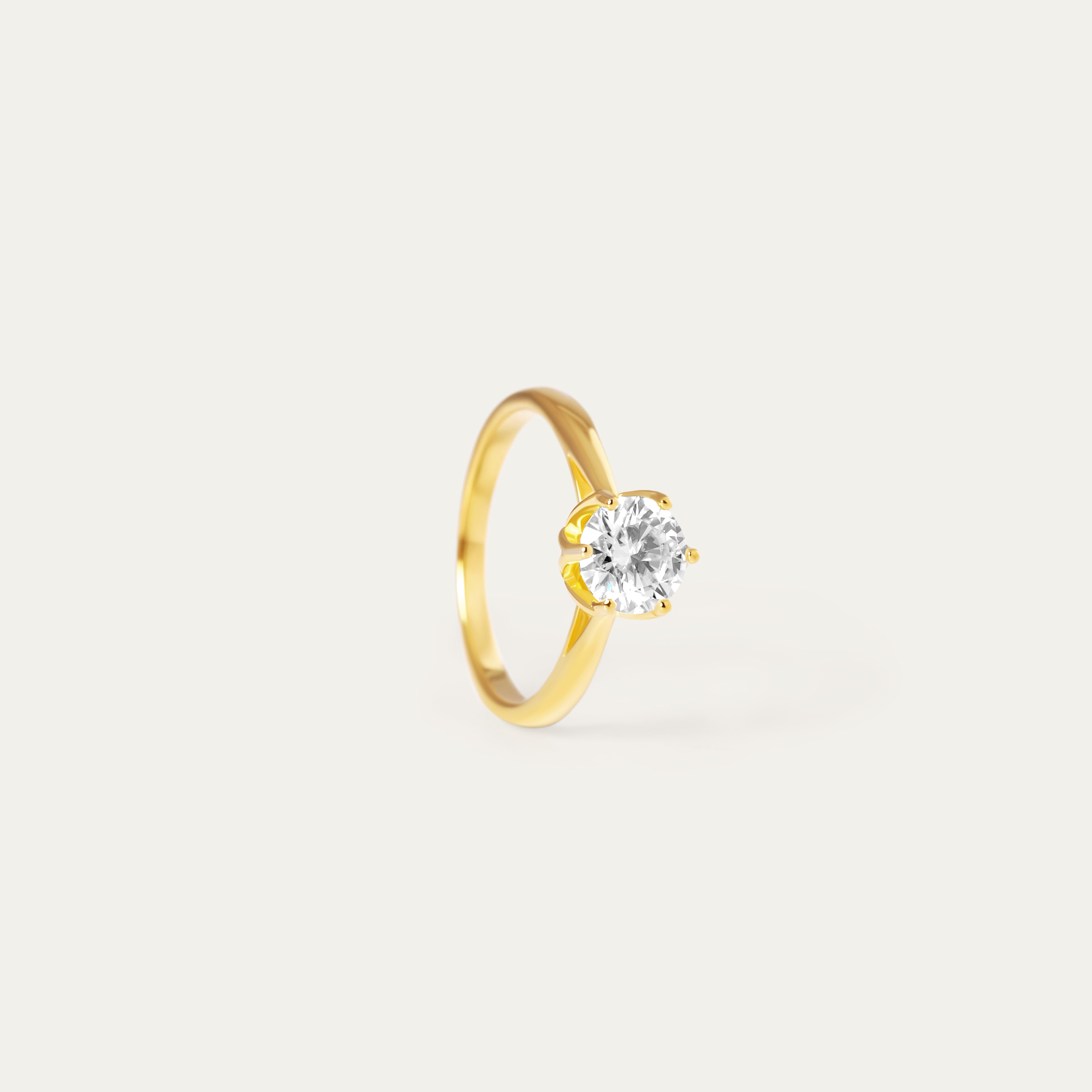 Issi 1.0ct Moissanite Ring (18K Gold Vermeil. Size 8)