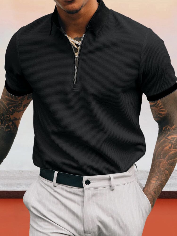 Classic Zipper Polo T-shirt