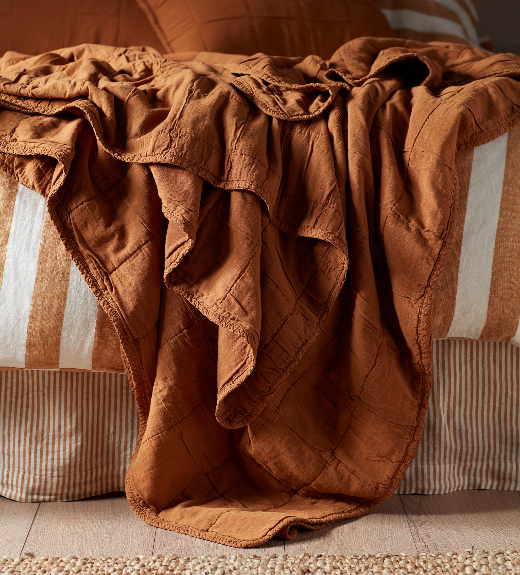 Amber Finn 100% Cotton Quilted Throw
