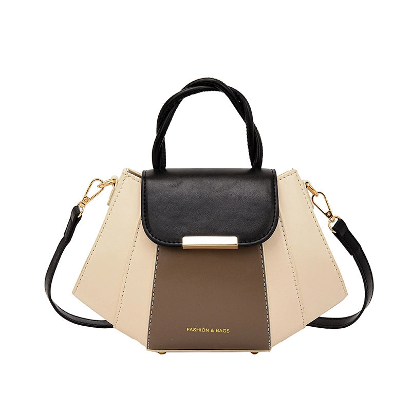 Women's Medium Pu Leather Color Block Streetwear Square Zipper Crossbody Bag