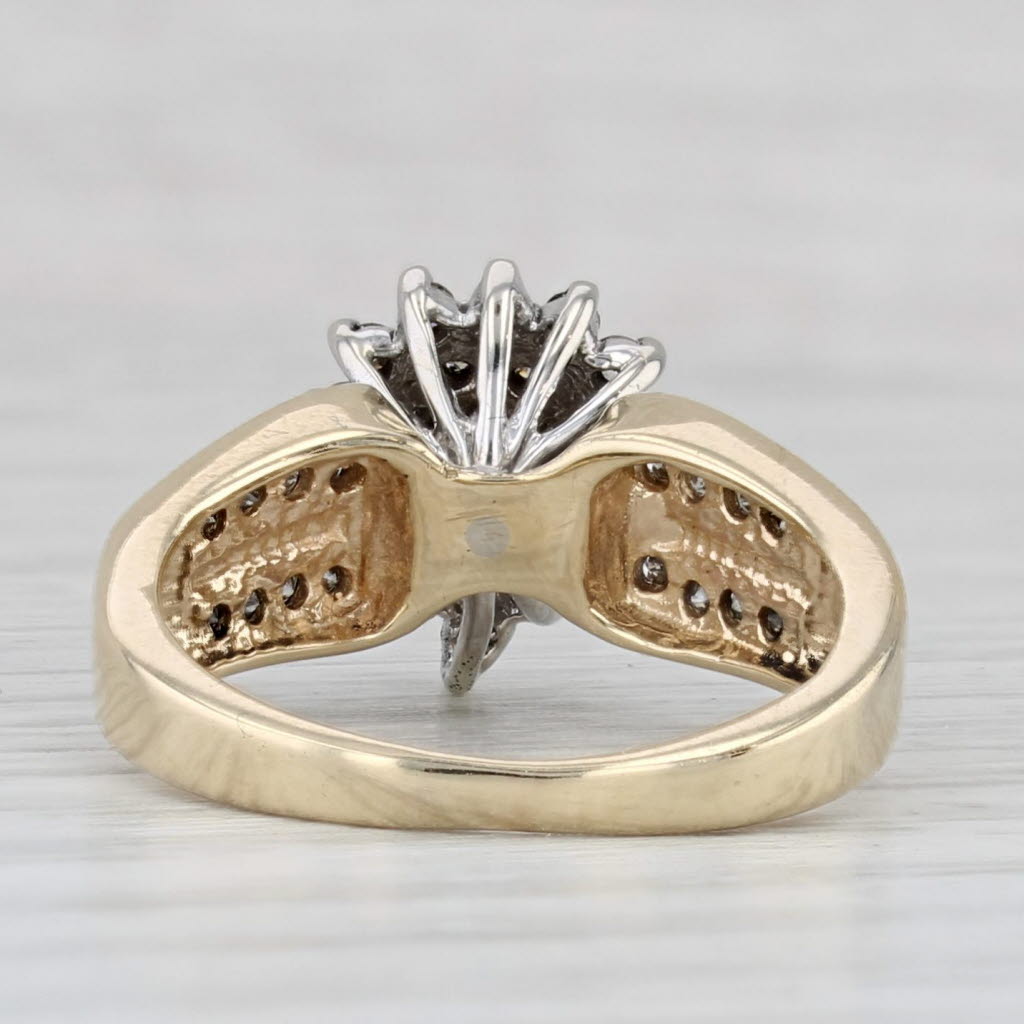 0.35ctw Diamond Cluster Engagement Ring 10k Yellow Gold Size 5.5