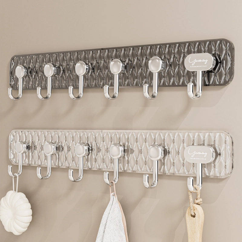 Hook Hook A Row Of Transparent Even Row Of Strong Adhesive Door Hangers Clothes Towels Kitchen Non-perforated Dormitory