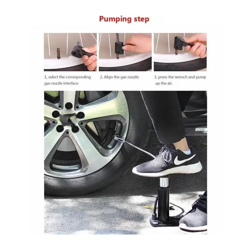 Mini Foot Pump Inflator For  Bike and car