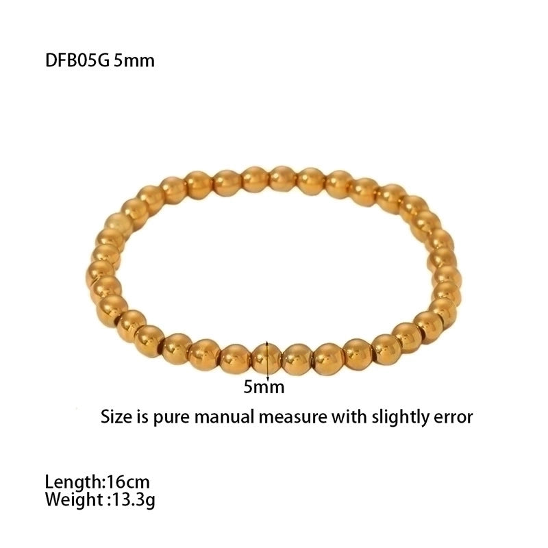 Solid Color 304 Stainless Steel 18K Gold Plated Stainless Steel Bracelets In Bulk