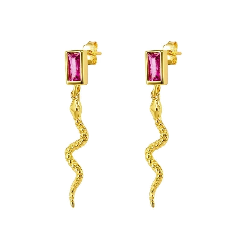 Minimalist Leaf Square Water Droplets Copper Ear Studs Plating Inlay Zircon Copper Earrings