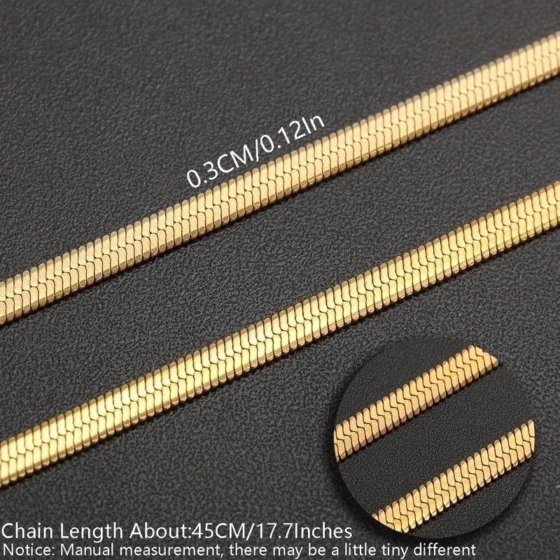 Minimalist Solid Color 304 Stainless Steel White Gold Plated Gold Plated Chain Necklace