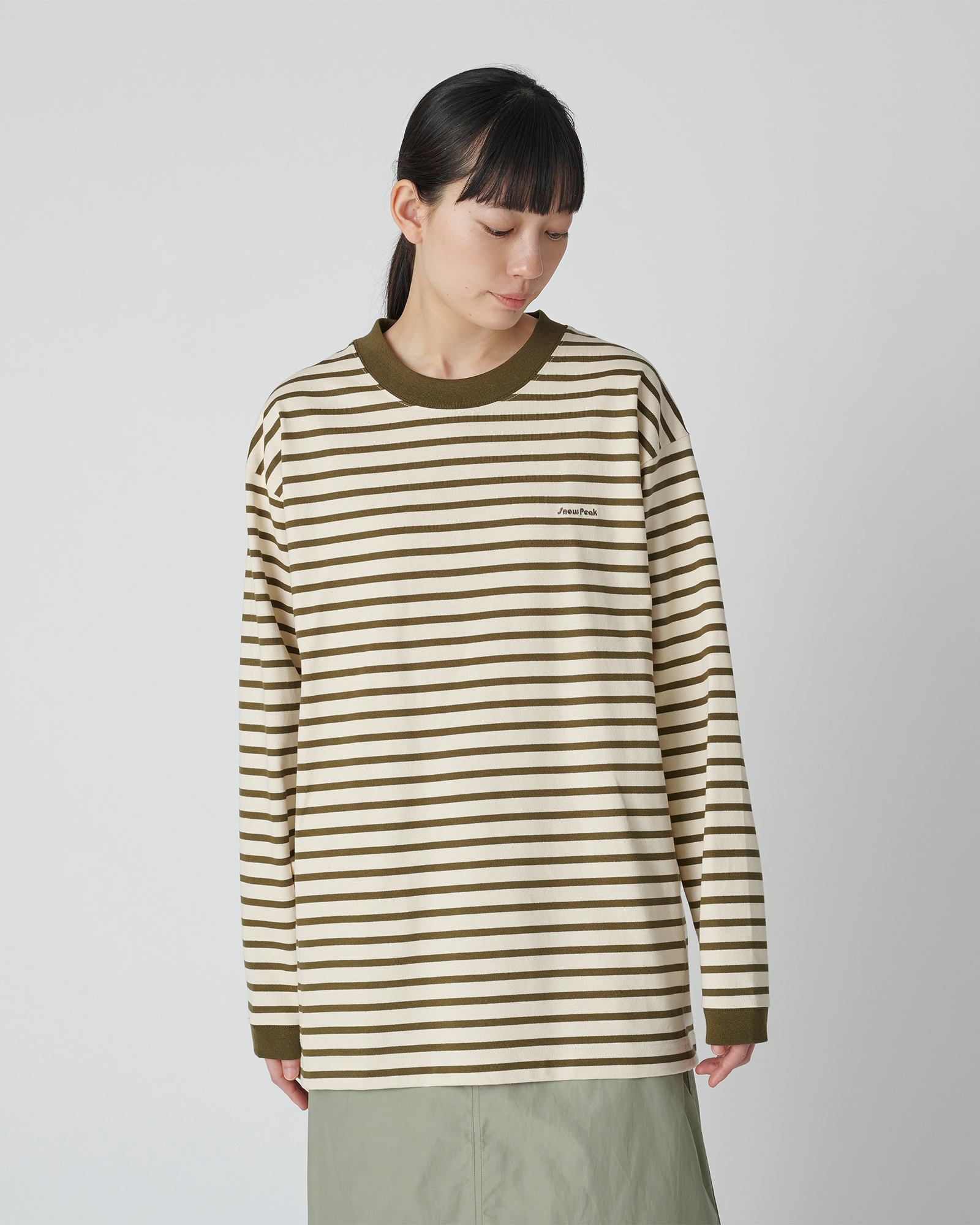 Heavy Cotton Border Long Sleeve T-Shirt