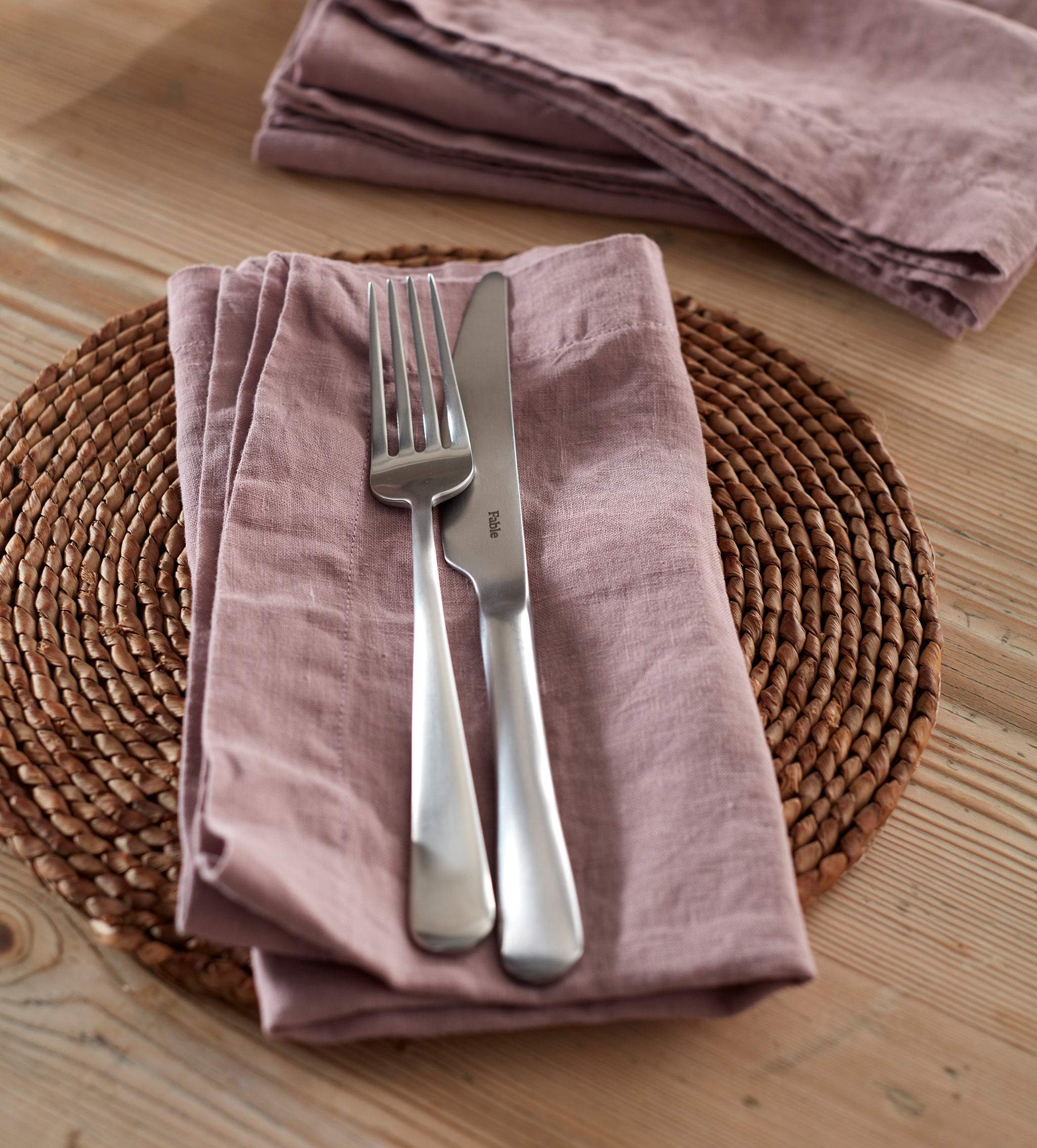 Vintage Rose 100% Linen Napkins - Set of 4