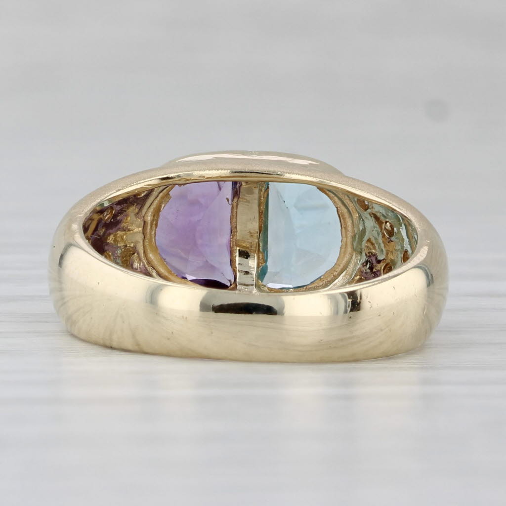 2.14ctw Amethyst Topaz Diamond Ring 14k Yellow Gold Size 6.5