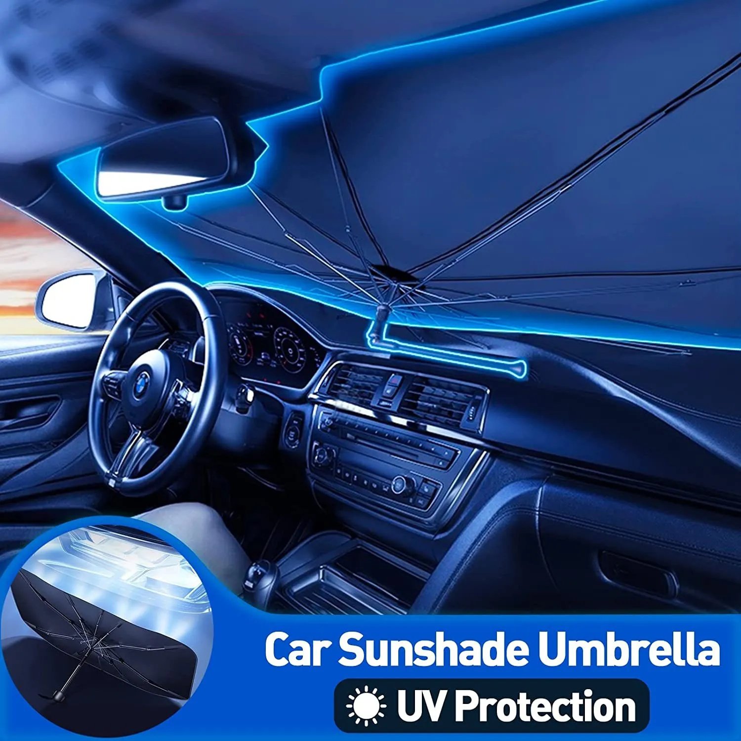 🔥🔥🔥Car Windshield Sun Shade Umbrella Auto Windshield Covers Most Cars