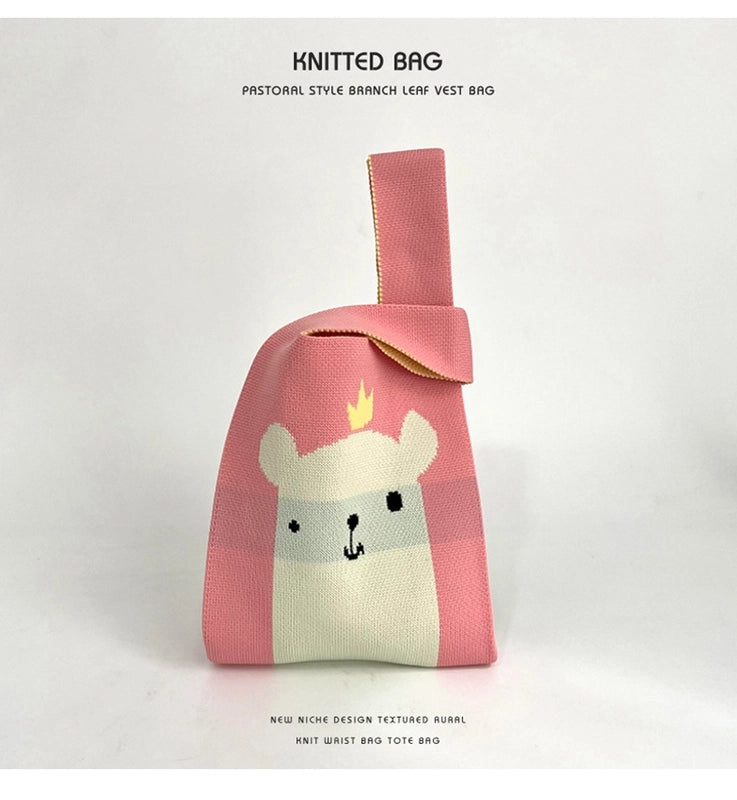 Women's Medium Polyester Animal Cute Basic Square Open Handbag
