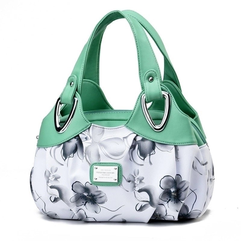 Women's Large Pu Leather Flower Elegant Sewing Thread Dumpling Shape Zipper Cloud Shape Bag