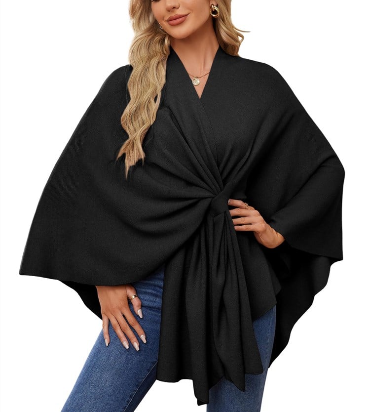 🎁 49% OFF-Elegant Shawl Wraps Soft Open Front Poncho Sweater