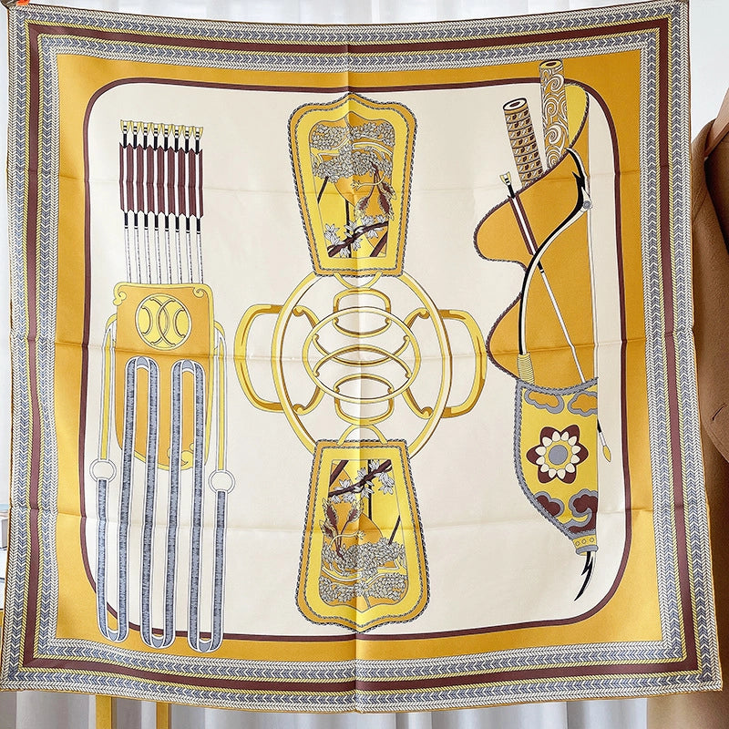 Women's Elegant Lady Printing Silk Twill Printing (Printing) Silk Scarf