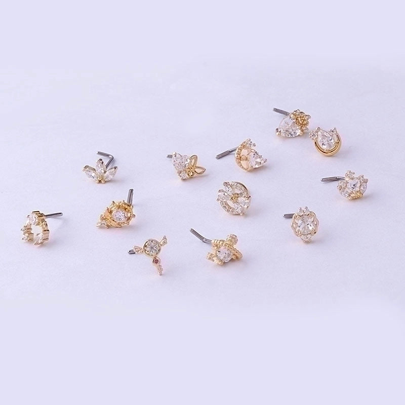 Nose Rings & Studs Fashion Heart 316L Stainless Steel  Copper Plating Zircon