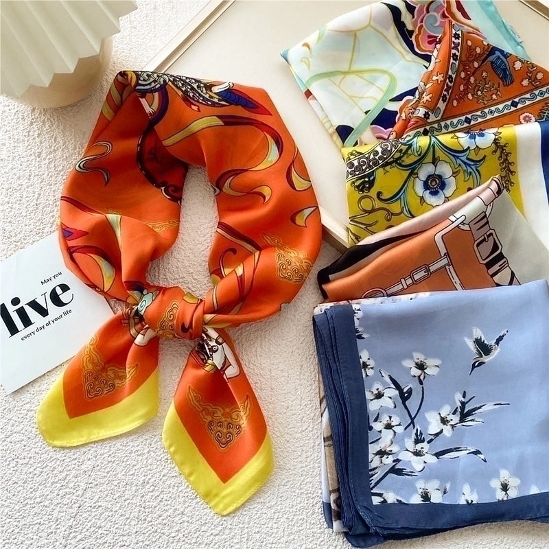 Unisex Sweet Silk Printing Silk Scarf