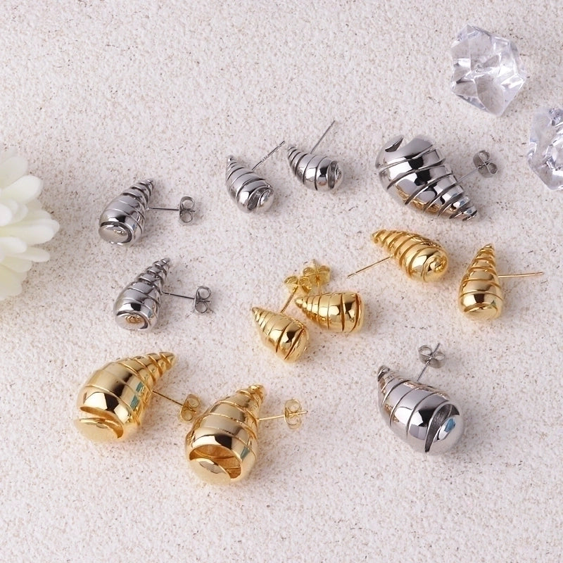 1 Pair Basic Minimalist Geometric Plating Copper Ear Studs