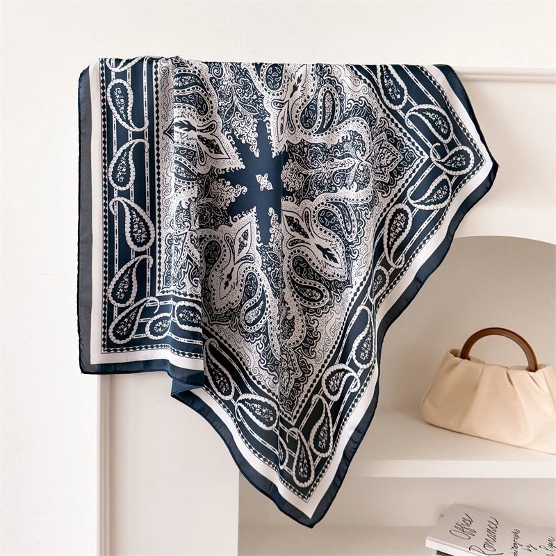 Women's Casual Vacation Lemon Flower Satin Printing And Dyeing Printing Dyeing Silk Scarf