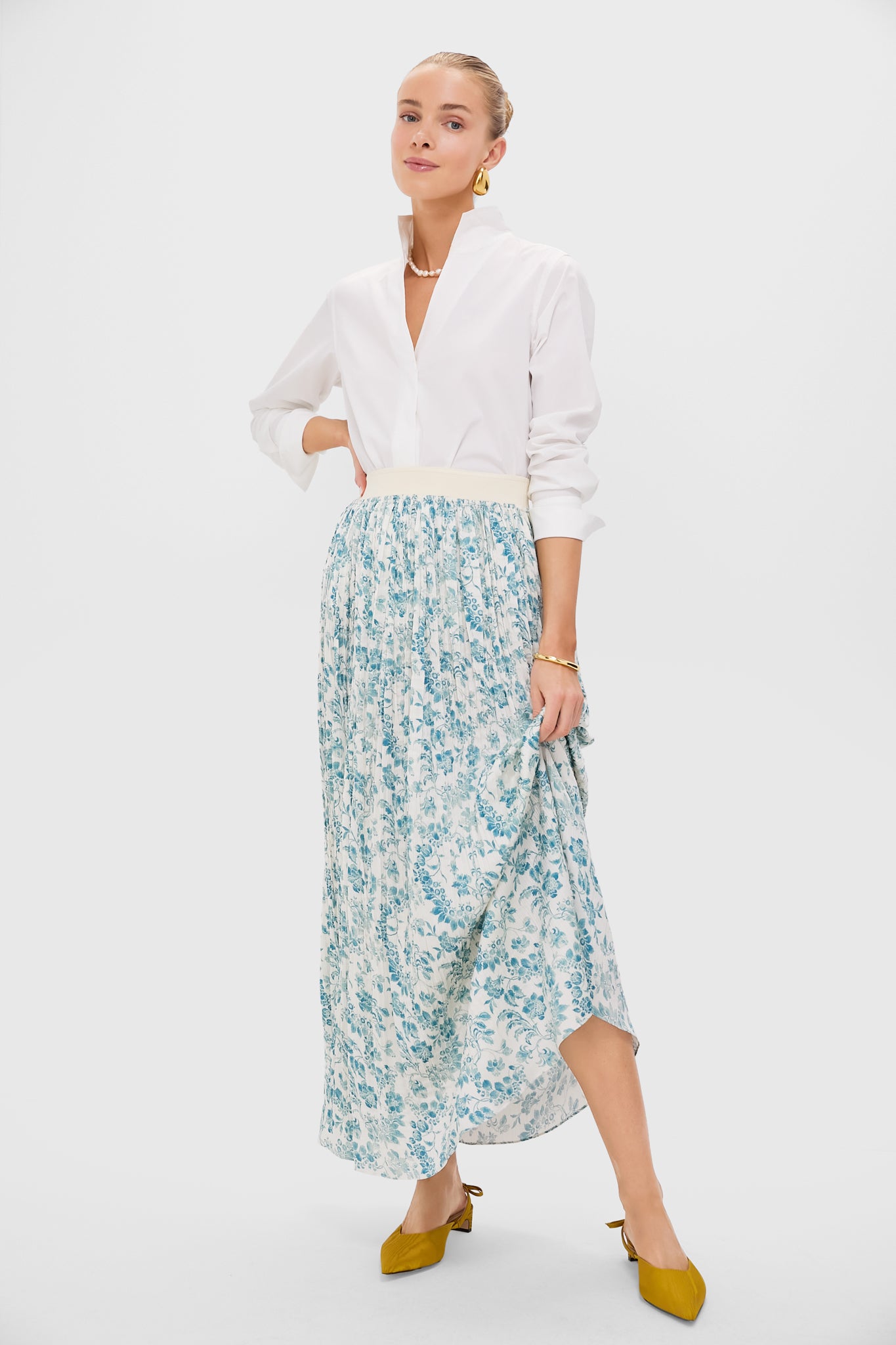 Jardin De Fleurs Plisse Crinkle Terra Skirt