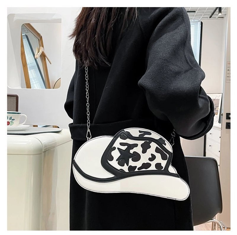Women's Medium Polyester Cartoon Star Streetwear Oval Zipper Shoulder Bag