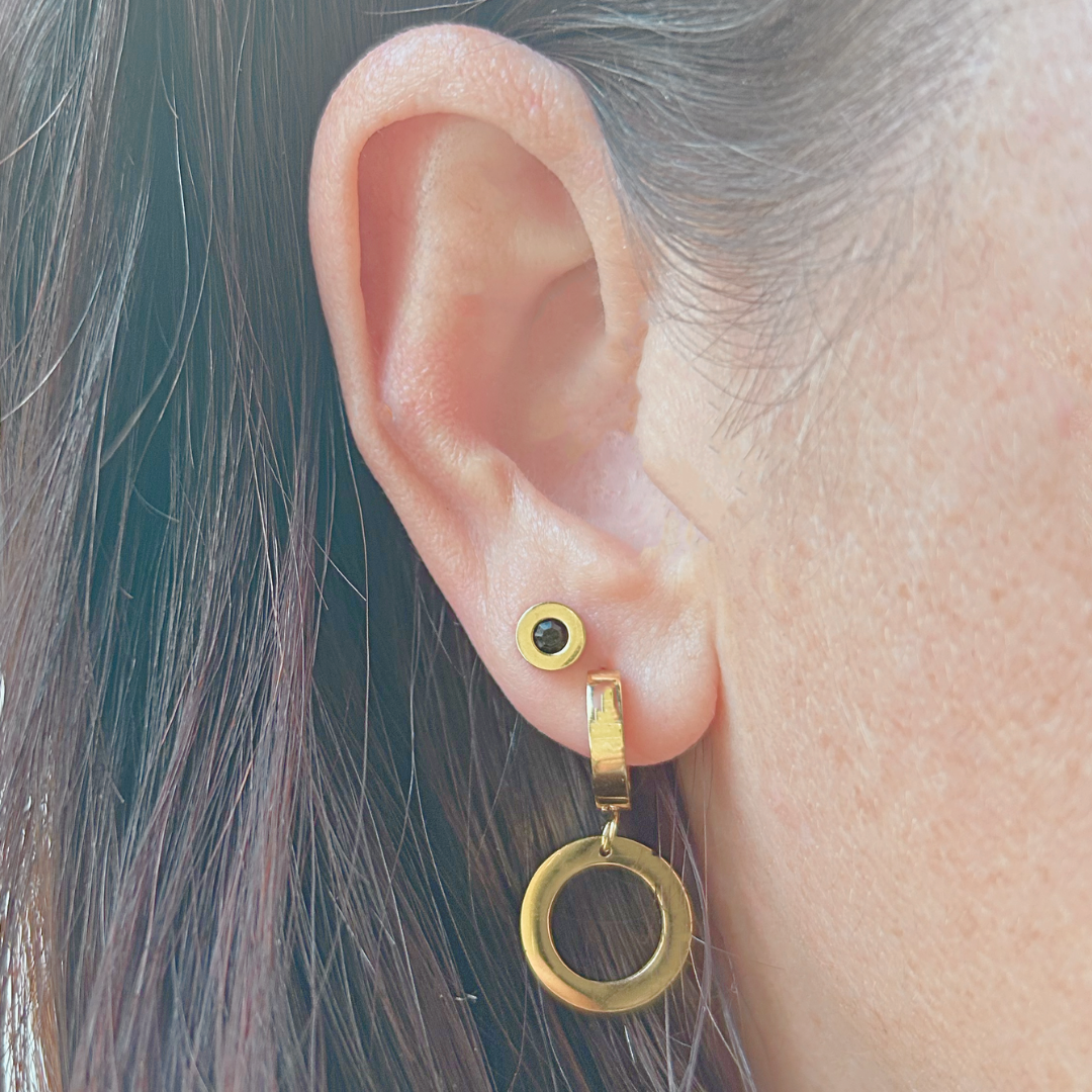 Dangled circle hoops - Gold
