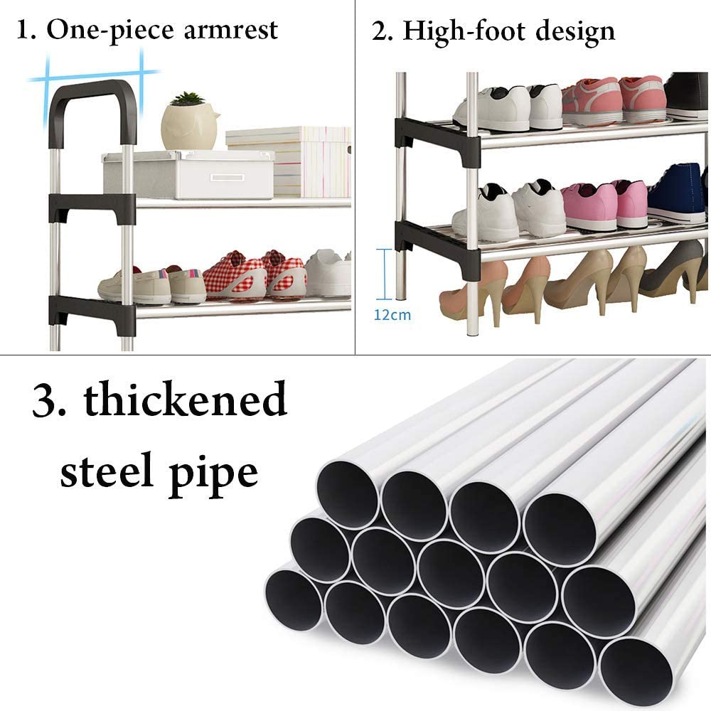 6 Layer Stainless Steel Layer Shoe Rack