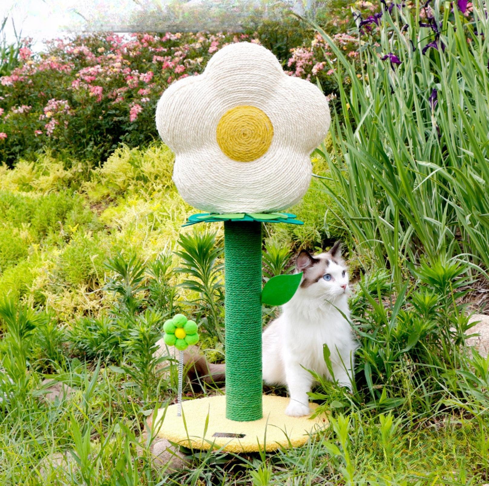 Colourful Flower Style Sisal Cat Scratching Post | Cat Tree