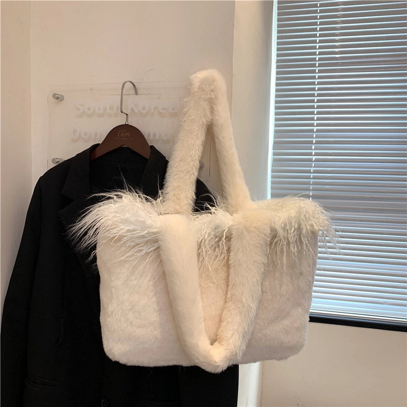 Shoulder Bag Plush Bag Large Capacity Totes Fashion Simple Trendy Temperament Underarm Bag