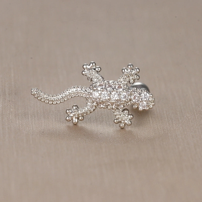 1 Piece Sweet Minimalist Flower Plating Inlay Titanium Steel Zircon Ear Studs