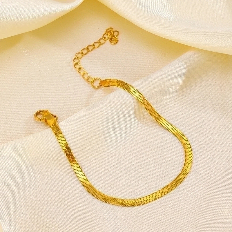 Lady Minimalist Geometric 304 Stainless Steel 18K Gold Plated Bracelets In Bulk