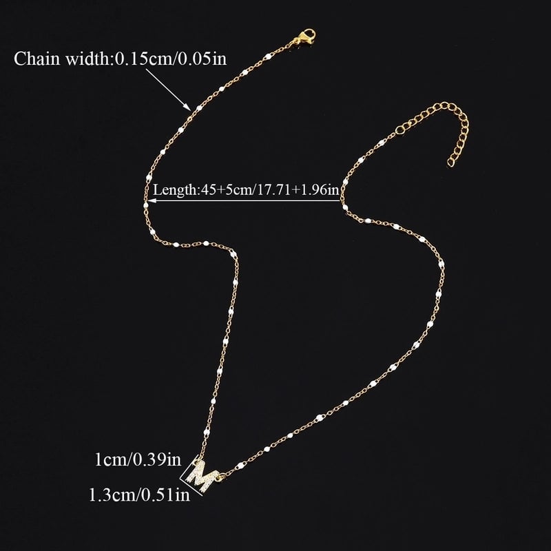 50 Pieces 201 Stainless Steel Copper Letter Pendant Necklace