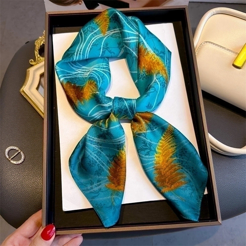 Women's Casual Vacation Chains Print Satin Printing And Dyeing Printing Dyeing Silk Scarf Kerchief Bandanas