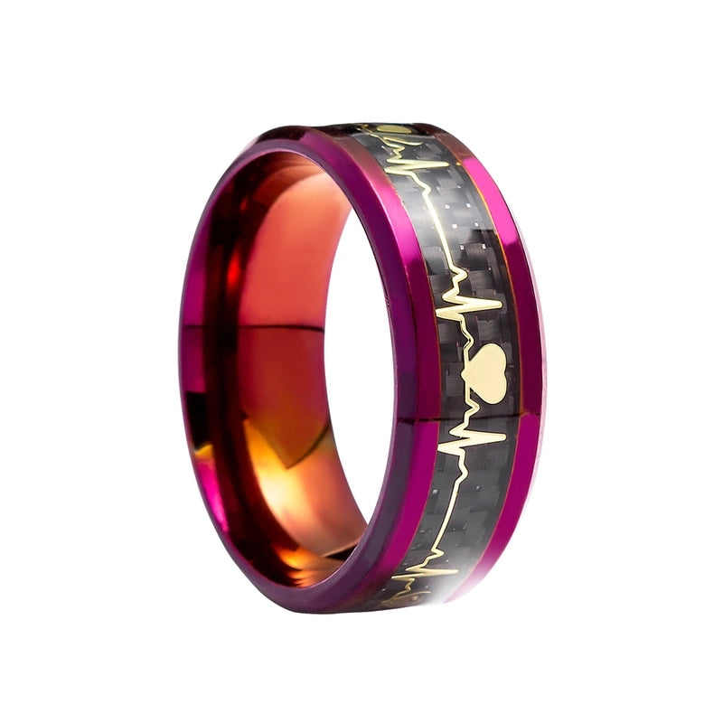 Fashion Letter Titanium Steel Other Stoving Varnish Stainless Steel Rings