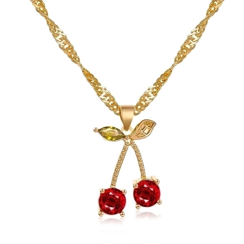 Glass Copper Cherry Artificial Gemstones Bridal Jewelry Sets