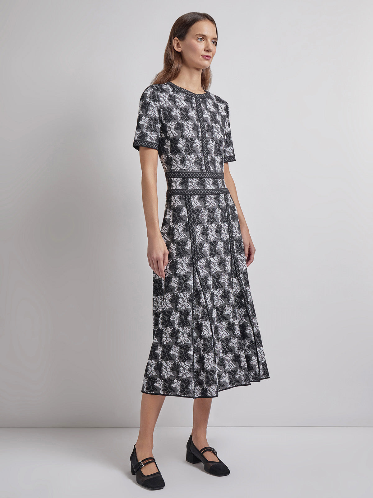 Fit & Flare Intarsia Knit Dress - Modern Fit