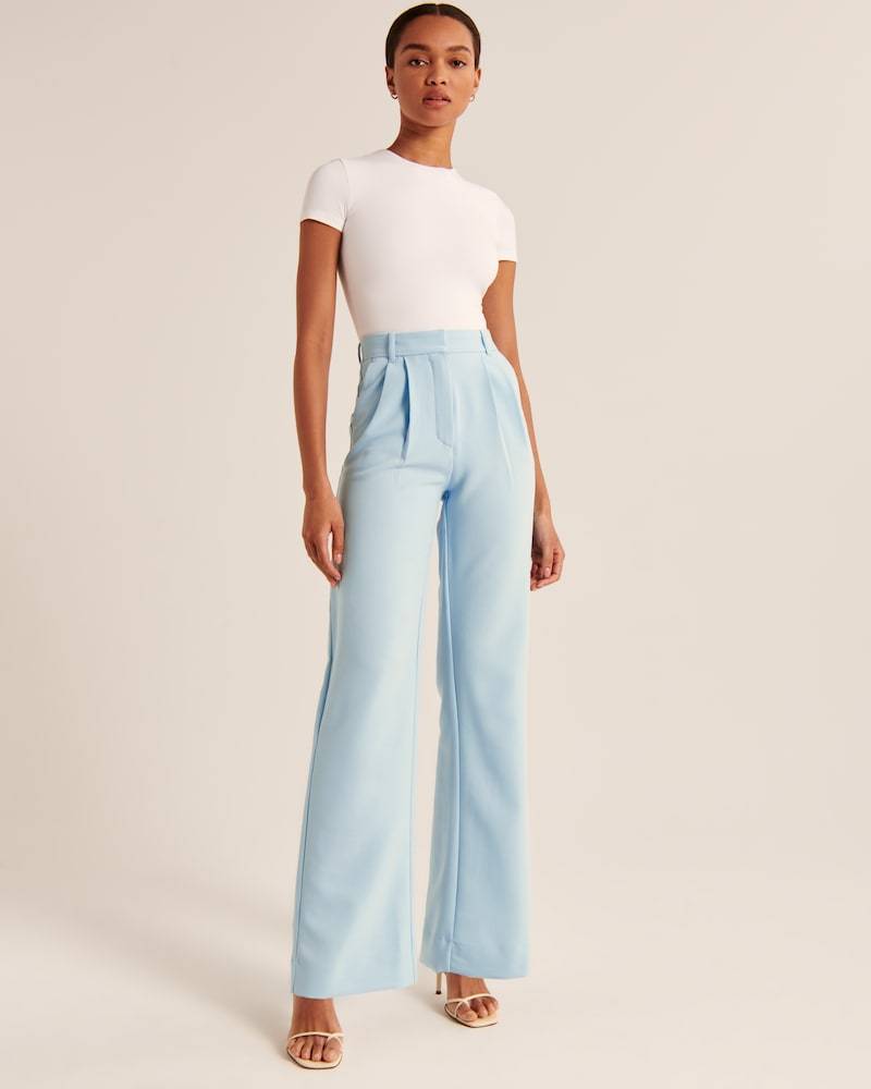 Icy Tailored Crepe Wide-Leg Pants